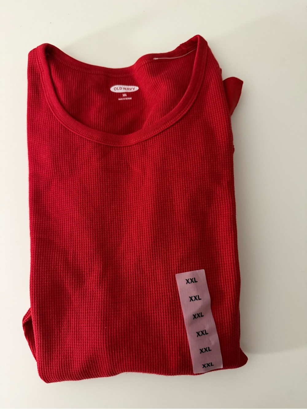 Old Navy Red Waffle-Knit Long Sleeve Thermal Sleep Shirt